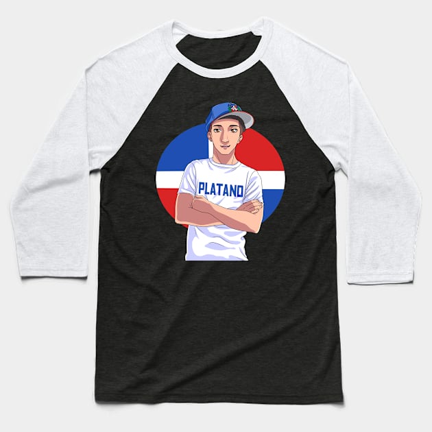 Dominicano Strong Platano Dominican Republic Pride Flag Baseball T-Shirt by Noseking